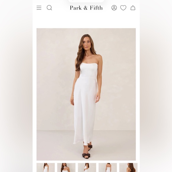 Park & Fifth Strapless Brodie White Dress - Picture 2 of 8